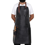 CraftShades Personalized Top Grain Leather Workshop Apron with Pockets for Men, Hand Crafted Woodworking Apron, Artist Full Apron, Best Gardening Apron