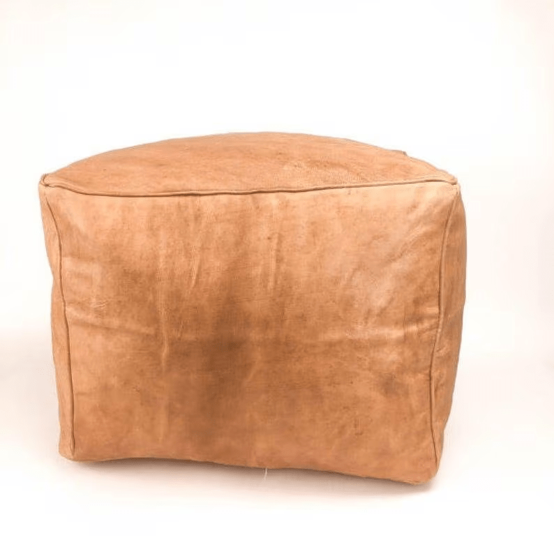 Moroccan Leather Pouf