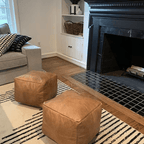 Moroccan Leather Pouf