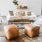 Moroccan Leather Pouf