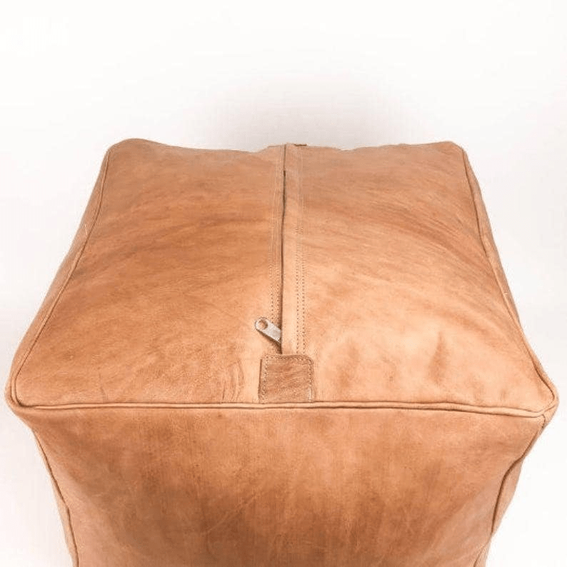 Moroccan Leather Pouf