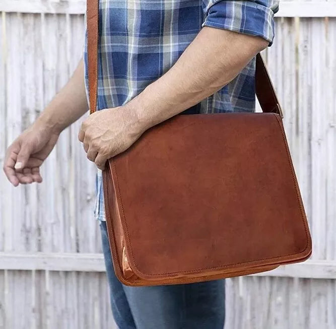 Craftshades Minimal Goat Leather Messenger Bag