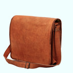 Craftshades – 11*15″ Plain Handcrafted Goat Leather Full Flap Bag | 100% Genuine Leather