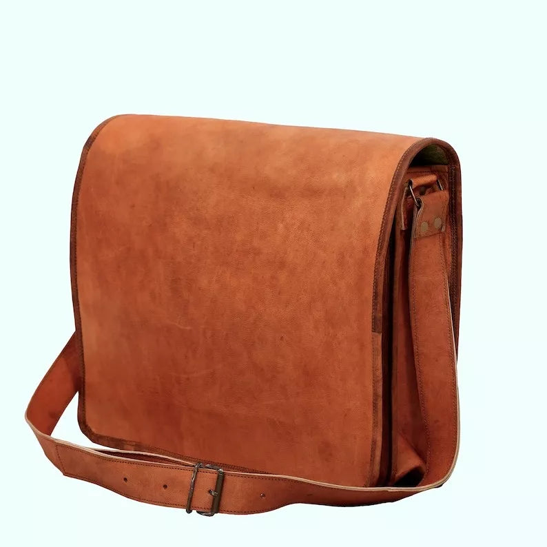 Craftshades Minimal Goat Leather Messenger Bag