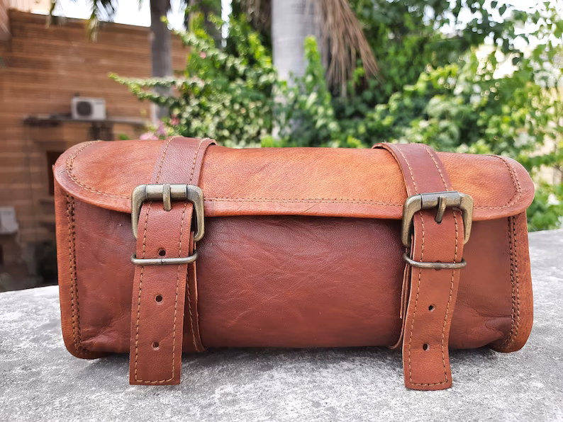 Craftshades Leather Handmade combo Saddle Bag Motorcycle Luggage Pannier bag