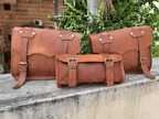 Craftshades Leather Handmade combo Saddle Bag Motorcycle Luggage Pannier bag