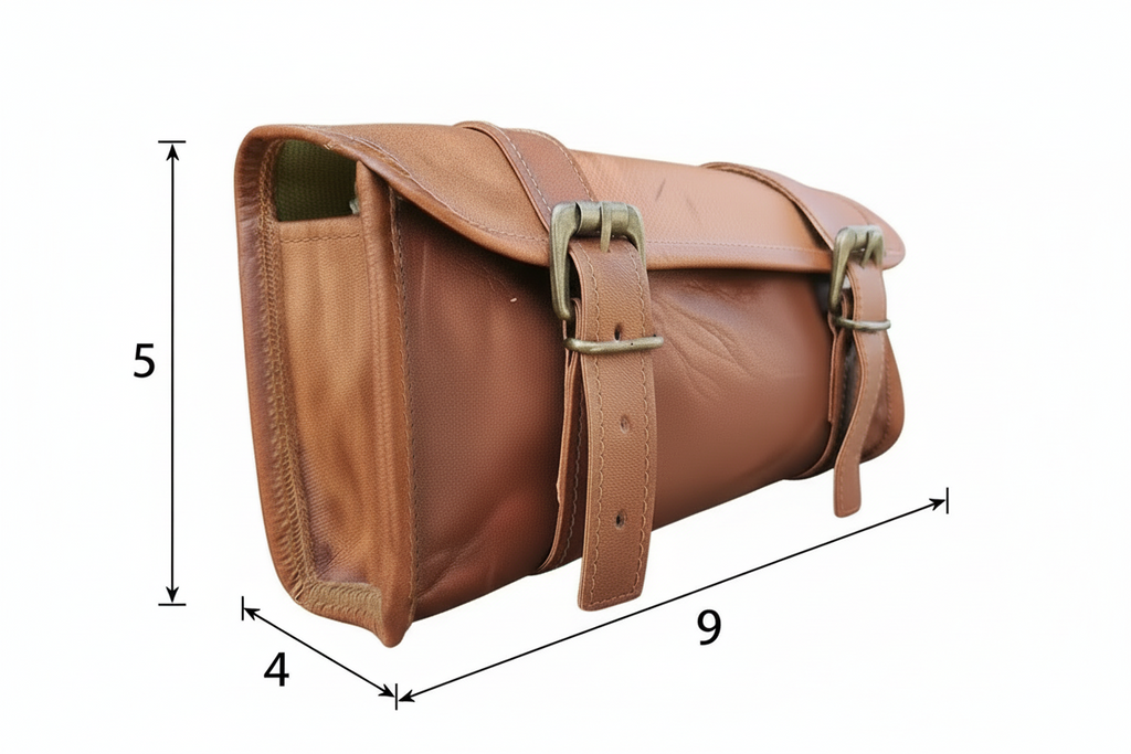 CraftShades Leather Motorcycle Brown Side Round bags