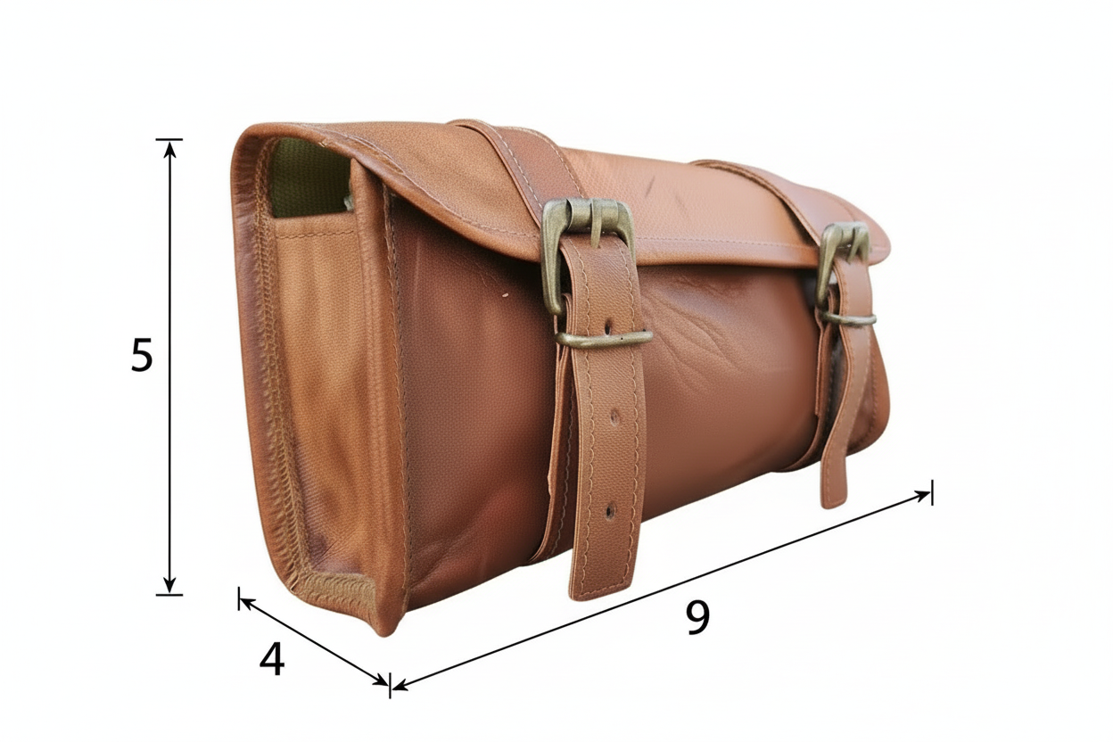 CraftShades Leather Motorcycle Brown Side Round bags