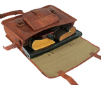 CraftShades  Combo Offer - 15 Inch Handmade Leather Laptop Bag, &amp; Belt