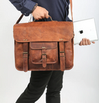 CraftShades  Combo Offer - 15 Inch Handmade Leather Laptop Bag, &amp; Belt