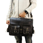 Craftshades - 11*15 Inch 4 Pockets Handcrafted Leather Bag| 100% Genuine Leather