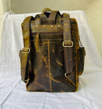 Full Grain Leather Backpack, Vintage Rucksack, 17 Inch Laptop Travel Bag