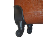 Leather Trolley Travel Bag Weekender Overnight Light Brown Leather Bag With Four Wheels Leather Cabin