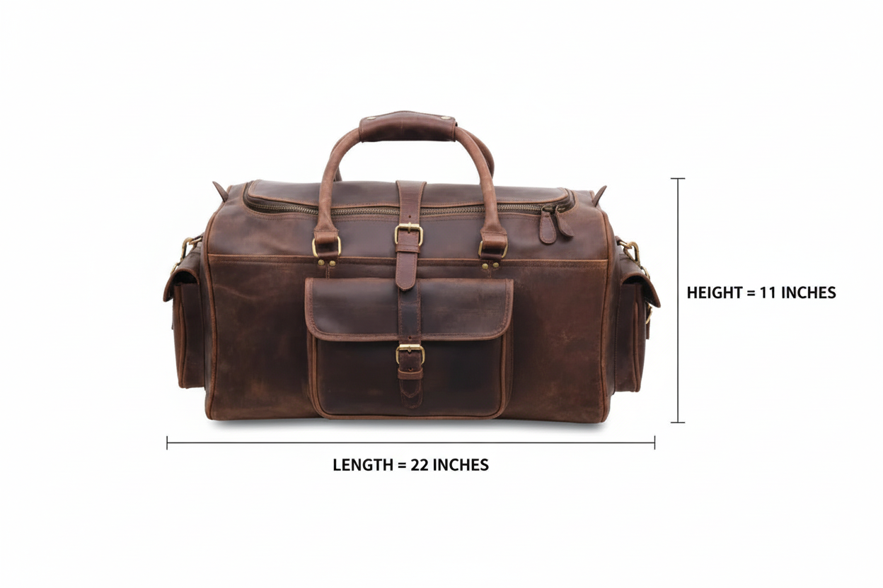 CraftShades Leather Duffle Bag for Men – Stylish and Durable Travel Bag