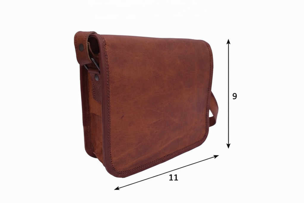 Craftshades – 11*9 inches Full Flap Handcrafted Goat Leather Sling Bag