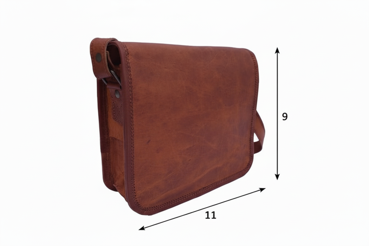 Craftshades – 11*9 inches Full Flap Handcrafted Goat Leather Sling Bag