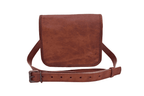 Craftshades - 9 Inch  Full Flap Plain Handcrafted Small Goat Leather Sling Bag | 100% Genuine Leather