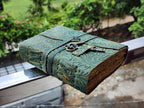Vintage Floral Lock Leather Diary with Wrap Strap
