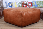 Amazing square Ottoman Pouffe Moroccan leather |