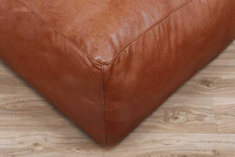 Amazing square Ottoman Pouffe Moroccan leather |