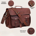 Craftshades Double Pocket Goat Leather Office Bag