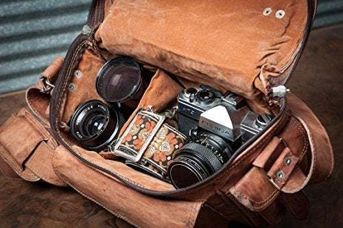 Craftshades - 9 Inch Unique Handcrafted Leather Camera Bag | 100% Genuine Leather