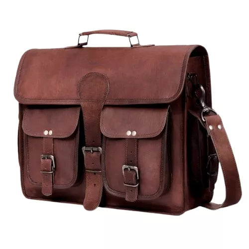 Craftshades Double Pocket Goat Leather Office Bag