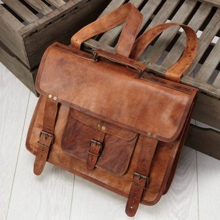 CraftShades  Combo Offer - 15 Inch Handmade Leather Laptop Bag, &amp; Belt