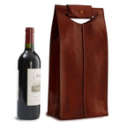 Wine Carrier. For two Bottles Leather one Wine Tote. Wine Holder. Engraved Wine Tote. Leather bottle holder