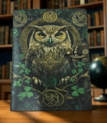 Celtic Owl Wisdom Leather Diary with Antique Lock