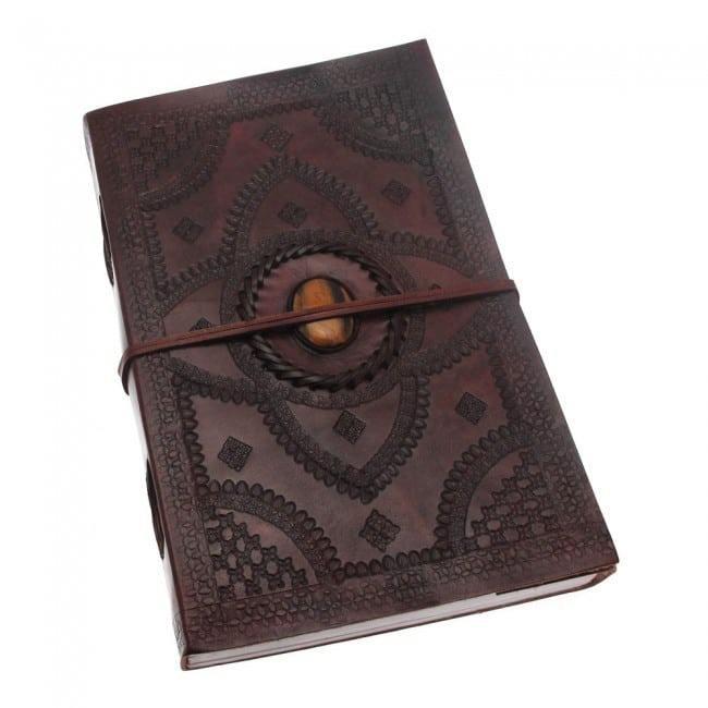 Craftshades – Vintage Flower With Single Stone Embossed Unique Design 7″5 Handcrafted Leather Journal/Diary 200 page | 100% Genuine Leather