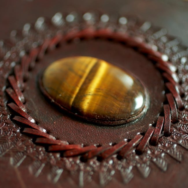 Craftshades – Vintage Round Single Stone Embossed Unique Design 7″5 Handcrafted Leather Journal/Diary 200 page | 100% Genuine Leather