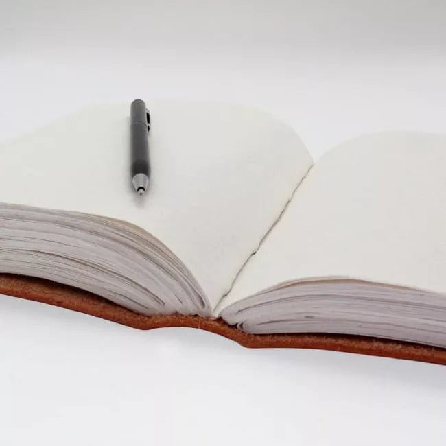 Handcrafted Leather Journal – Om Embossed (7x5")