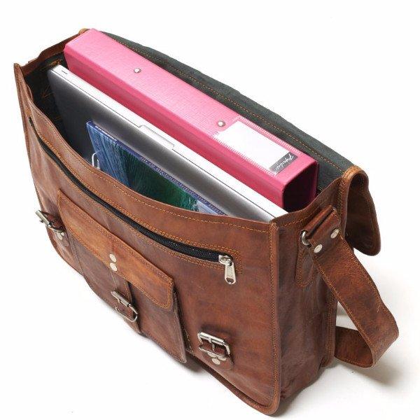CraftShades  Combo Offer - 15 Inch Handmade Leather Laptop Bag, &amp; Belt