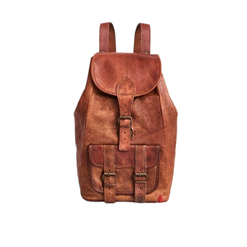 Craftshades - Handcrafted 13*18 Inch Large Goat Leather Backpack |  100% Genuine Leather