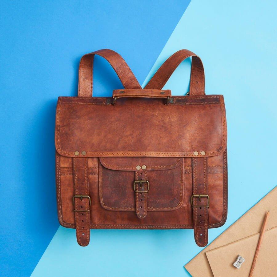 Craftshades – Single Pocket Handcrafted laptop bag and leather diary free