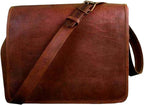 Craftshades – 15"11 Vintage Handcrafted Leather Laptop Bag without Pocket | 100% Genuine Leather