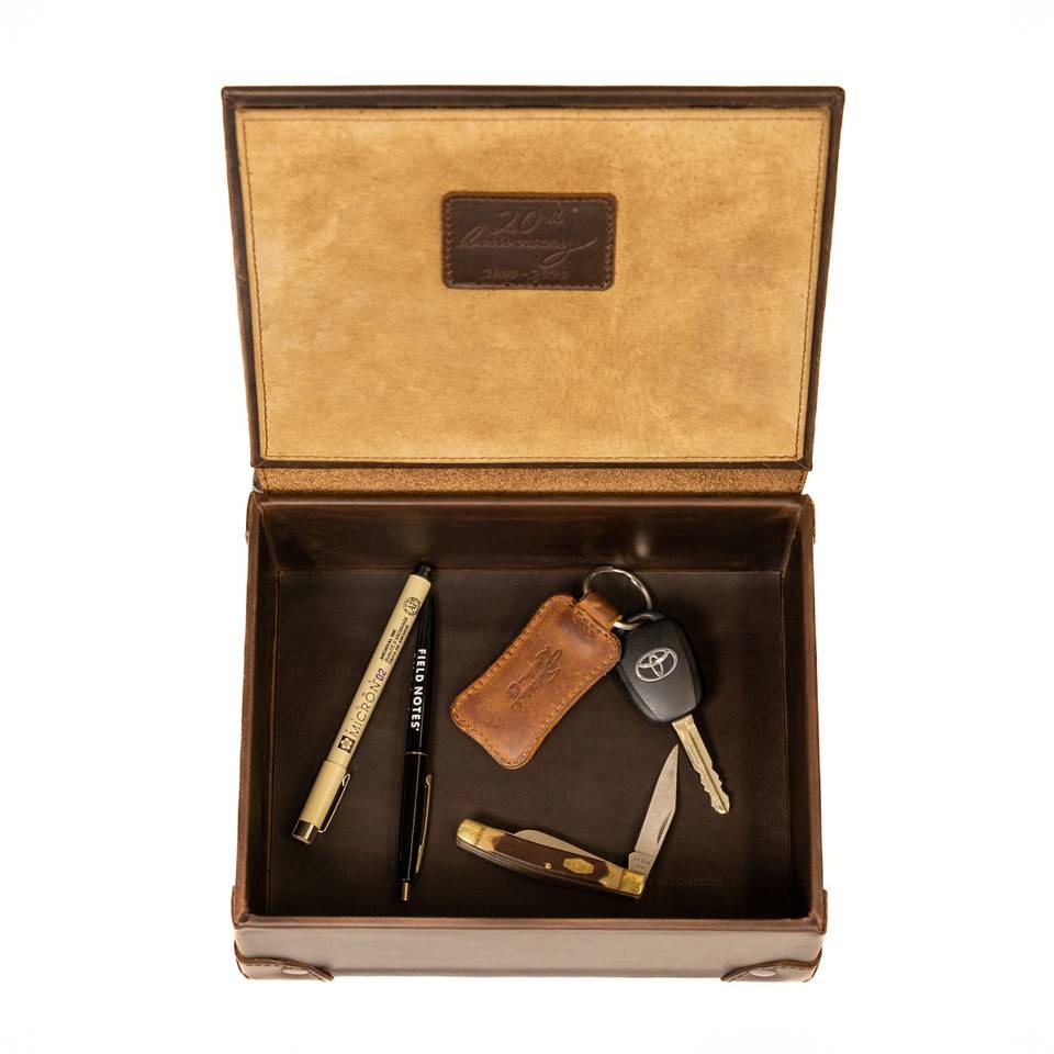 Premium Leather Desk Organizer Box