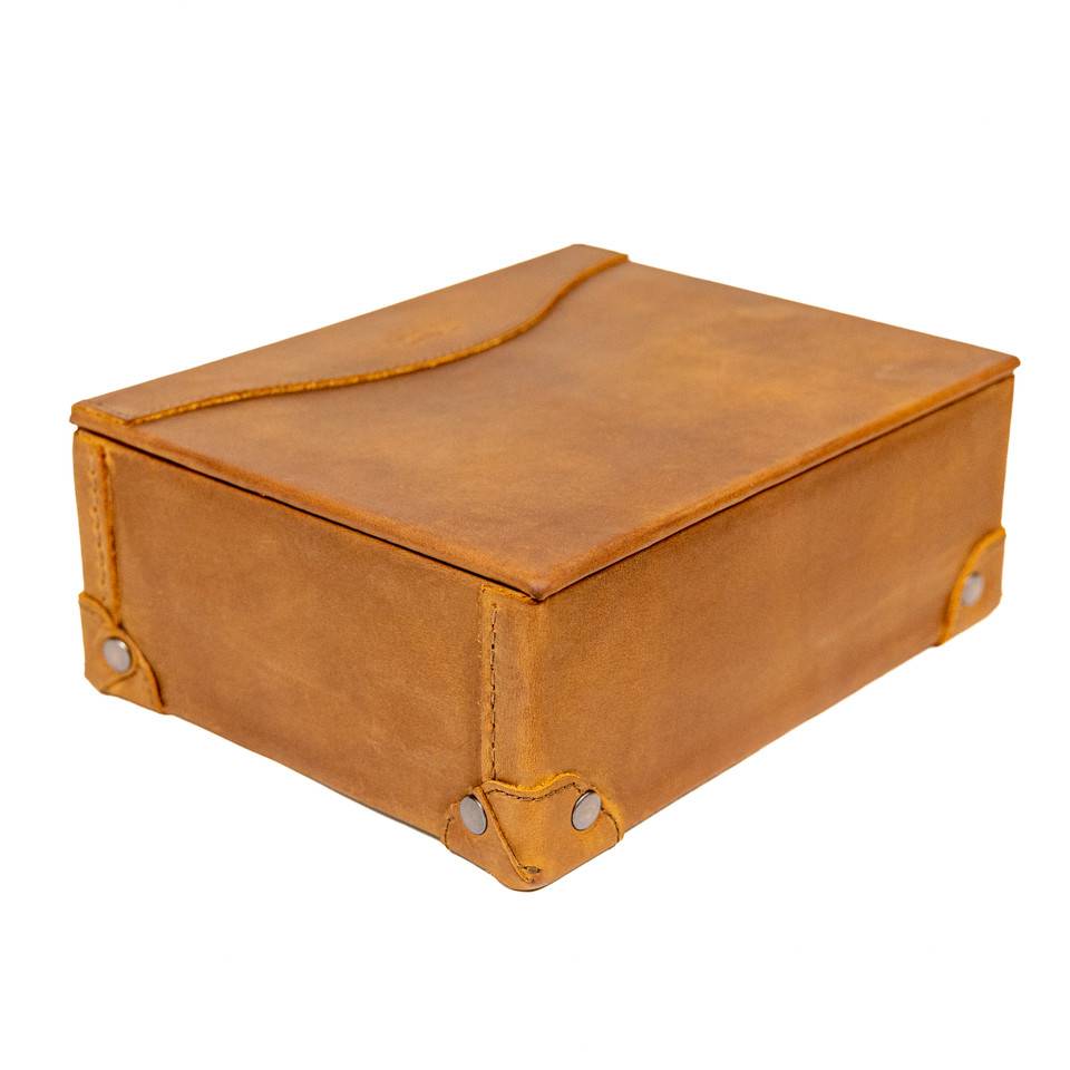 Premium Leather Desk Organizer Box
