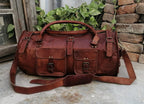 Craftshades – Multiple Pockets 28 Inch Handcrafted Leather Duffle Bag | 100% Genuine Leather