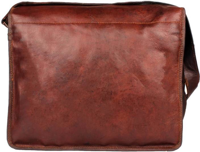 Craftshades – Big Pocket Two Strips 15″11 Handcrafted Leather Laptop Bag | 100% Genuine Leather