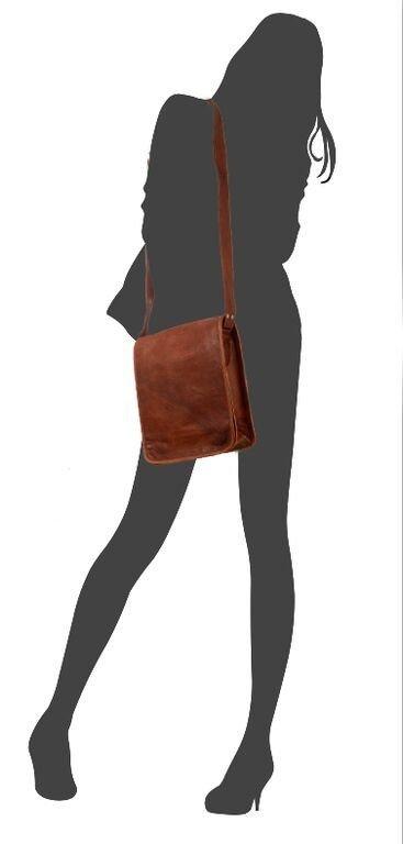 Craftshades – 15"11 Vintage Handcrafted Leather Laptop Bag without Pocket | 100% Genuine Leather