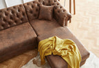Craftshades Vintage Chesterfield Brown Ottoman Right