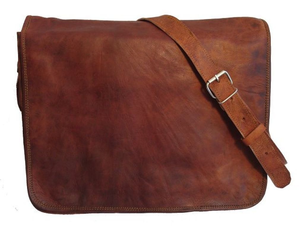 13 Inches Luxury Style Genuine Leather Cross Body Shoulder Bag Handmade Bag