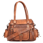 Craftshades – 13 Inch Handcrafted Leather Women’s brown Tote Bag | 100% Genuine Leather