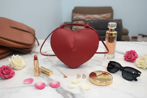 CraftShades 13x2x12 - Red Classic Heart Sling Bag