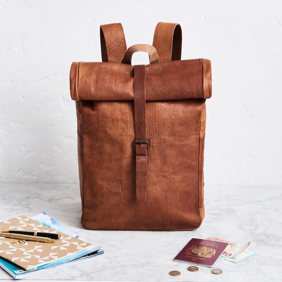 Leather office school college Side bag shoulder bag  | Men's Roll-top Leather Bags