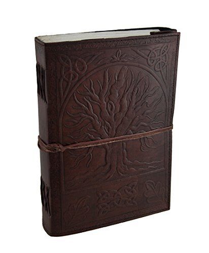 Handcrafted Leather Journal – Tree Embossed (10x7")