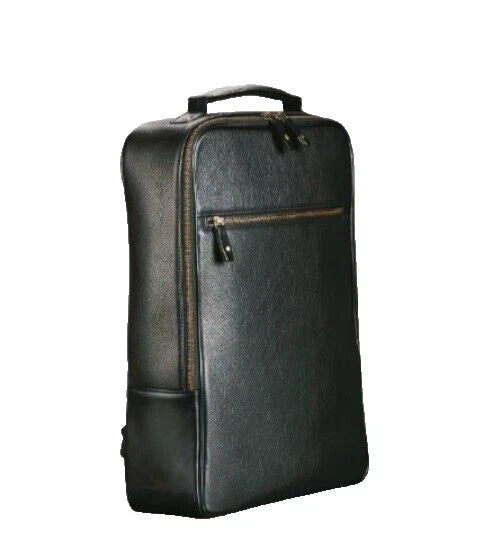 Craftshades –Zipper Closure Minimal Design Grain Leather Backpack Airport Suitcase Back Strap