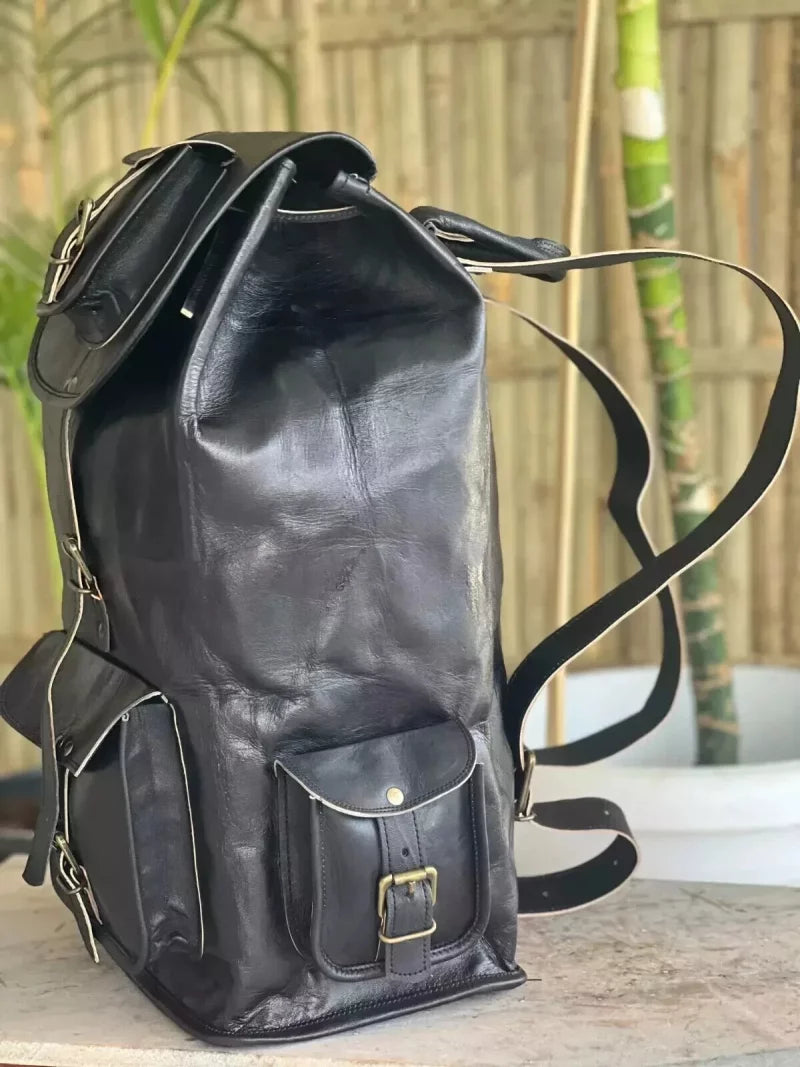 Black Leather Backpack Bag | 100% Genuine Leather